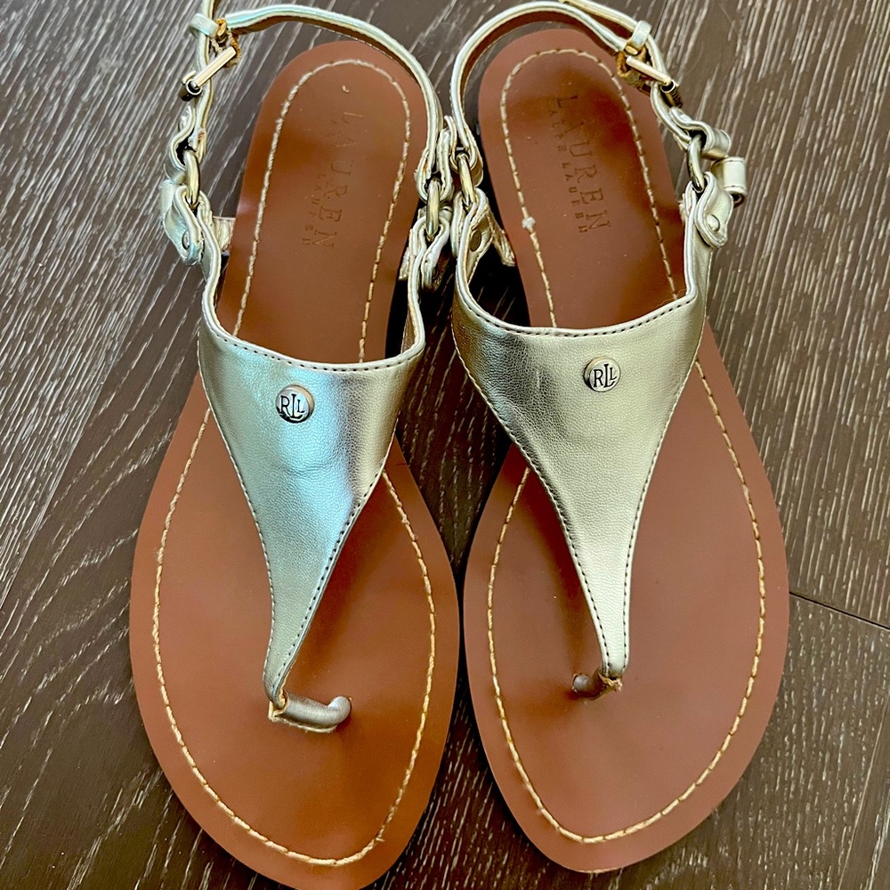 Lauren Ralph Lauren gold sandals. Great condition - worn once